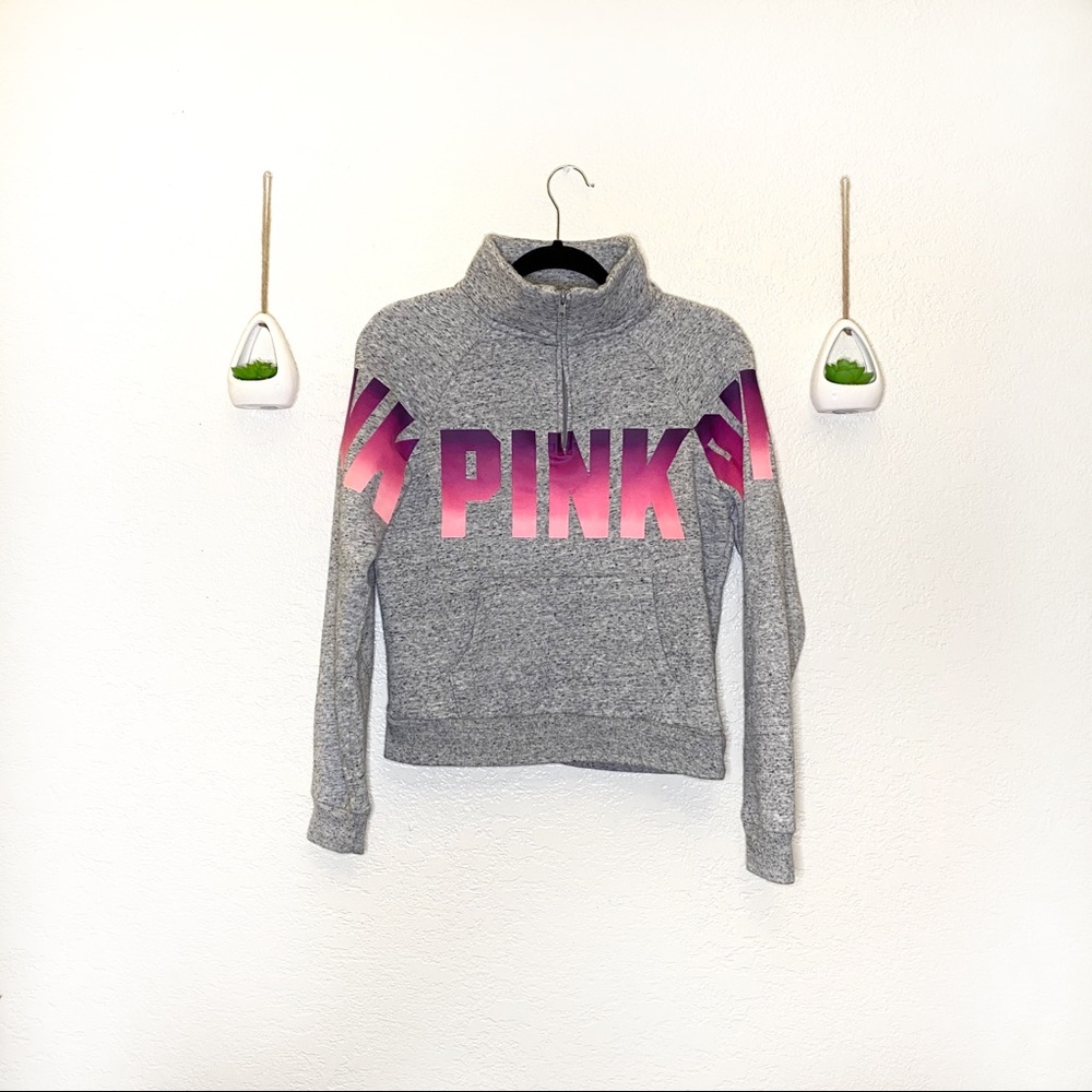 PINK Gray Ombré Half ZIP